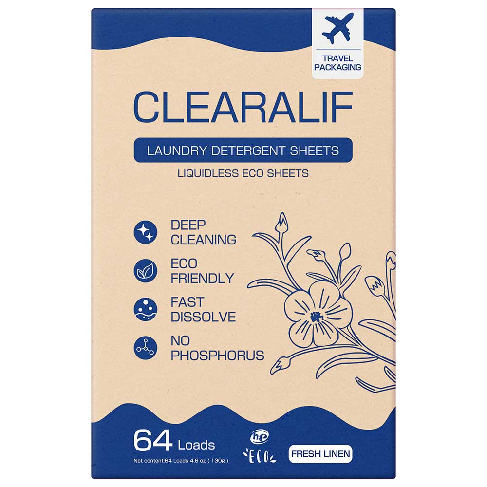 CLEARALIF Detergente para ropa en hojas 64 cargas, lavanda