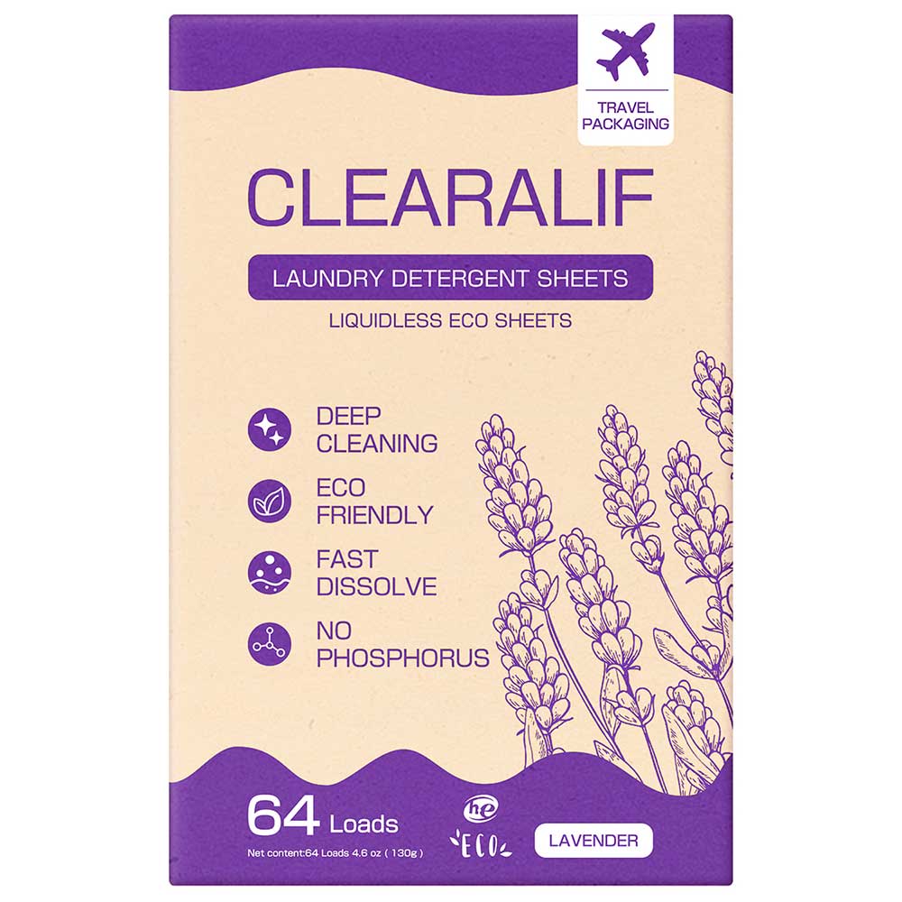 CLEARALIF Laundry Detergent Sheets 64 Loads, Lavender