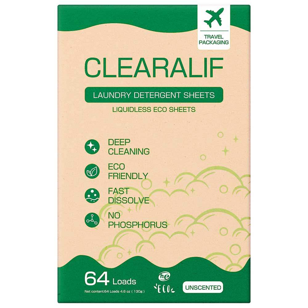 CLEARALIF Detergente para ropa en hojas 64 cargas, lavanda