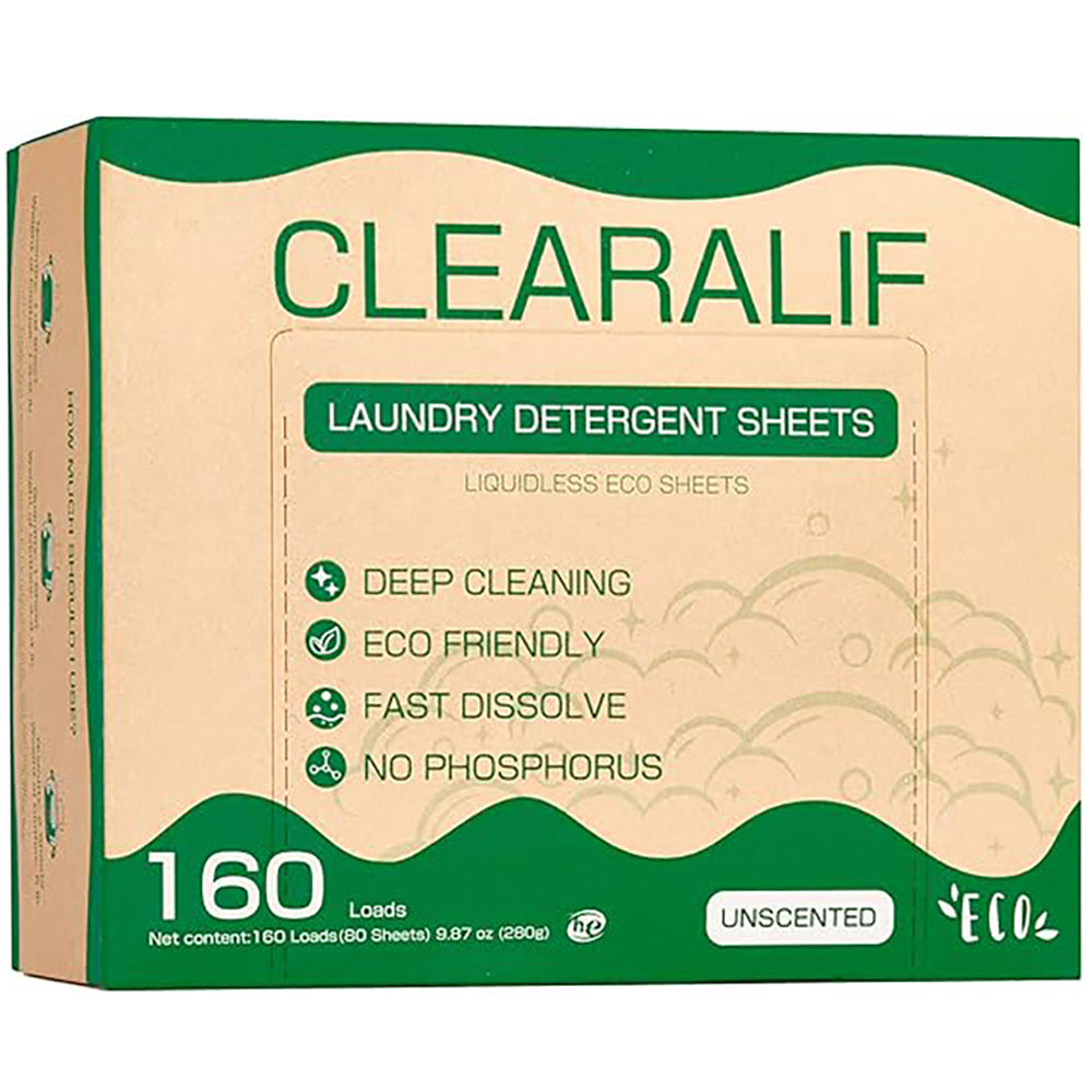 CLEARALIF Hojas de detergente para ropa sin perfume